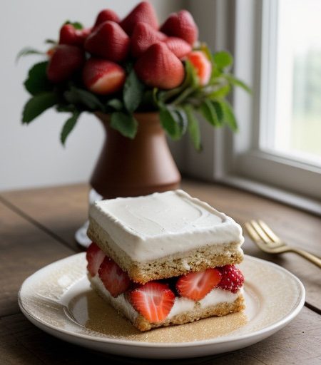 Strawberry Shortcake Squares recipe image