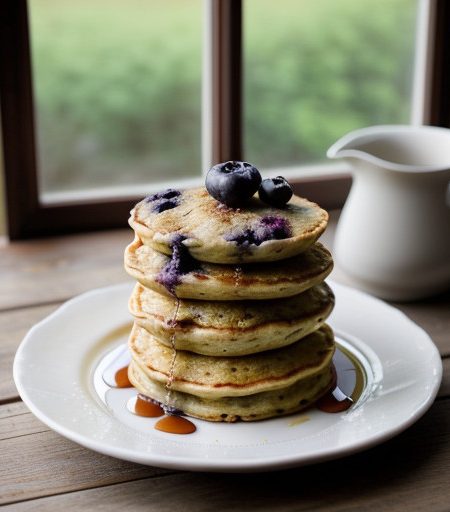 Streusel Blueberry Pancakes - Country Living recipe image