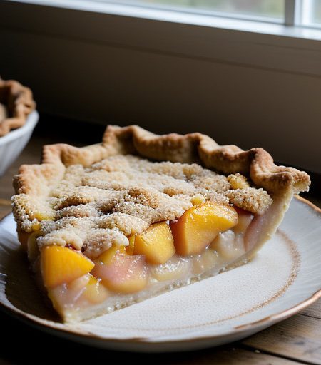 Streusel Cream Peach Pie recipe image
