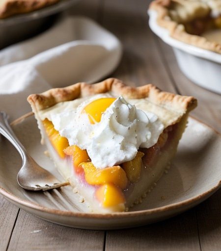 Streusel Cream Peach Pie recipe image