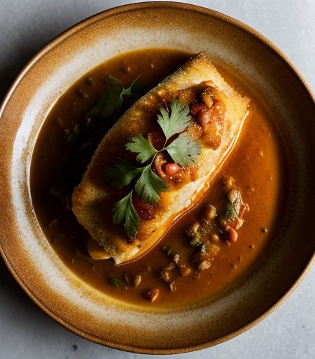 Stuffed Bass With Creole Sauce recipe image