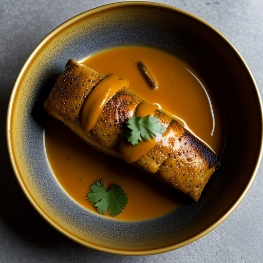 Stuffed Bass With Curry Sauce recipe image