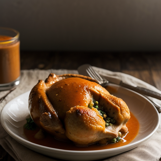 Stuffed Boneless Cornish Hen Wport Orange Sauce recipe image