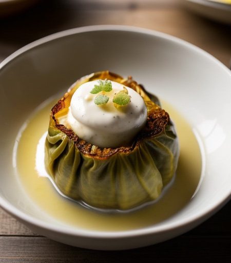 Stuffed Cabbage With Lemon Sauce recipe image