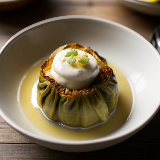 Stuffed Cabbage With Lemon Sauce recipe image