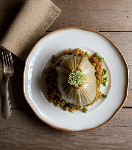 Stuffed Cabbage With Rice & Pine Nuts Avgolem recipe image