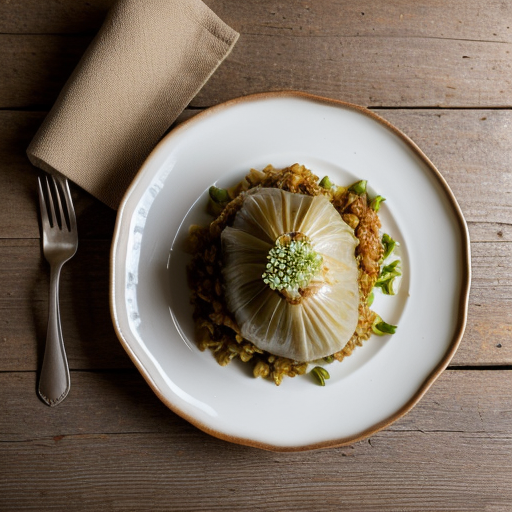 Stuffed Cabbage With Rice & Pine Nuts Avgolem recipe image