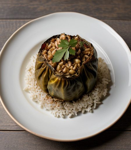 Stuffed Cabbage With Rice & Pine Nuts Avgolem recipe image