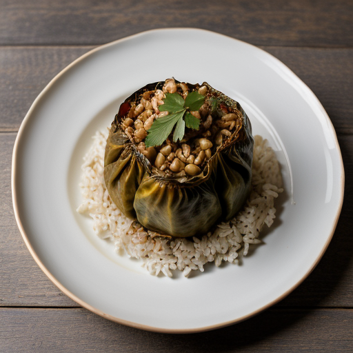 Stuffed Cabbage With Rice & Pine Nuts Avgolem recipe image