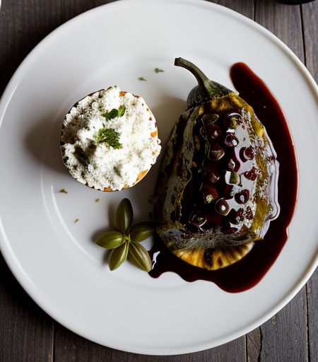 Stuffed Chiles With Olive Mole recipe image