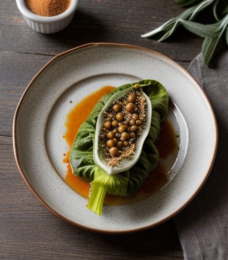 Stuffed Escarole Leaves With Marinated Chickp recipe image