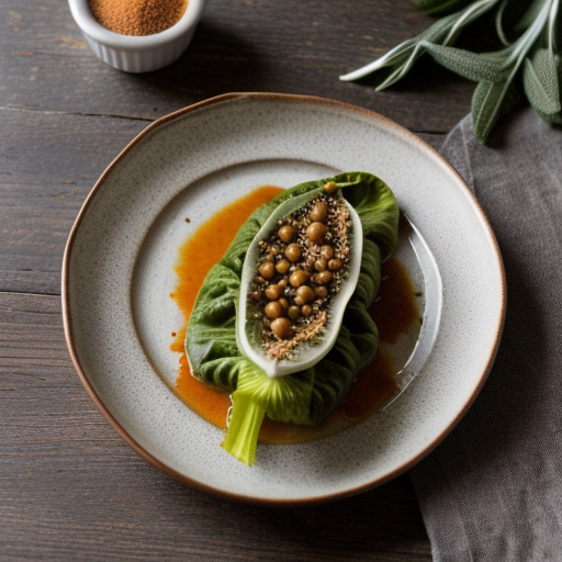 Stuffed Escarole Leaves With Marinated Chickp recipe image