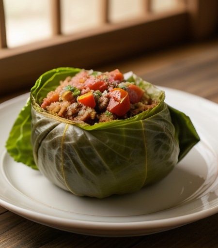 Stuffed Whole Cabbage recipe image