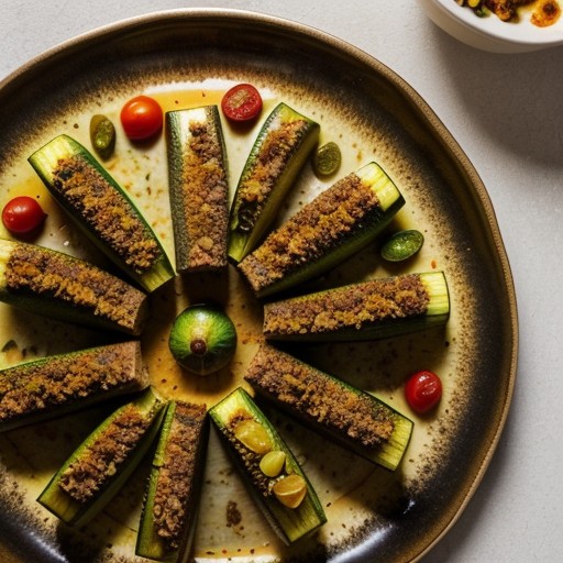 Stuffed Zucchini Andalouse (Zucchini Ham Beef recipe image
