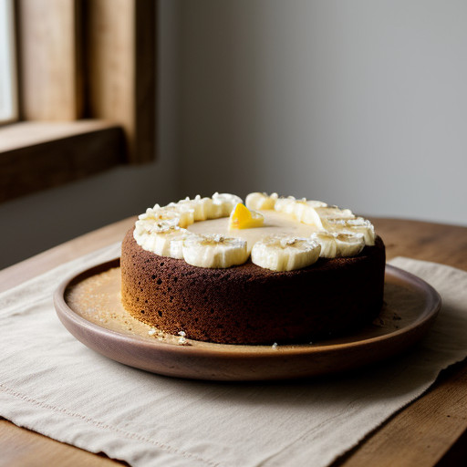Sugarless Banana Walnut Cake recipe image