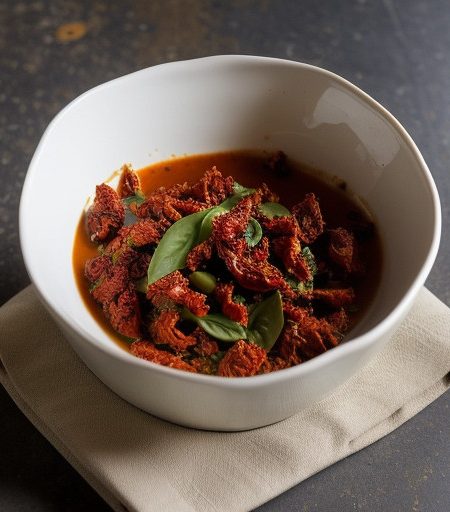 Sun-Dried Tomato and Olive Pesto - Bon Appetit recipe image
