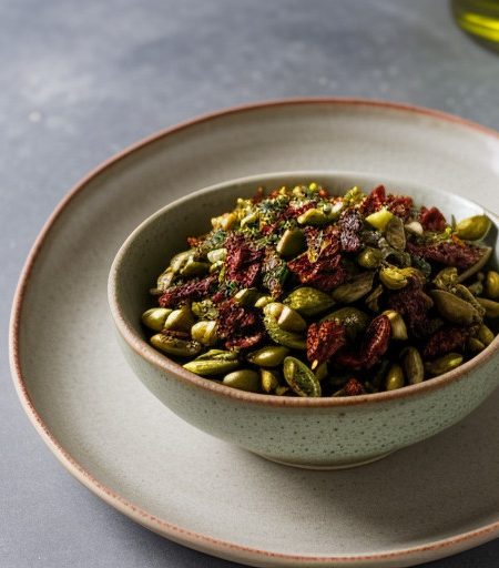 Sun-Dried Tomato and Roasted Garlic Pesto - House Beautif recipe image