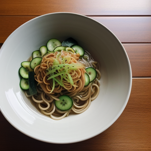 Sunomono or Japanese Noodle & Cucumber Sala recipe image
