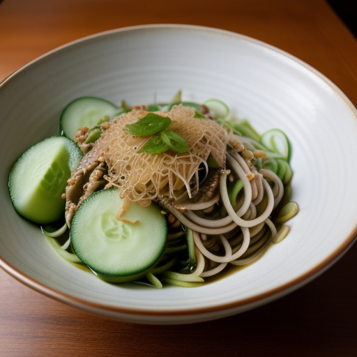 Sunomono or Japanese Noodle & Cucumber Salad recipe image