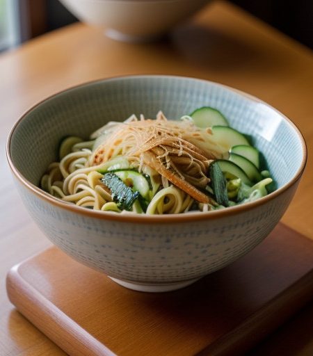 Sunomono or Japanese Noodle and Cucumber Salad recipe image