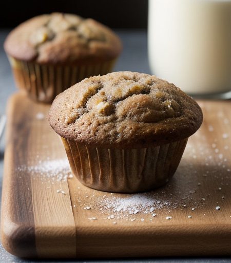 Super Moist Banana Black Walnut Muffins recipe image