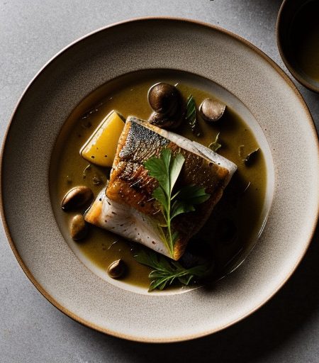 Suppers: [Saturday Pan-Braised Sea Bass With recipe image