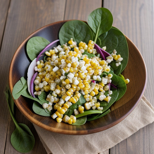 Sweet Corn, Jicama, and Baby Spinach Salad With Tequila L recipe image