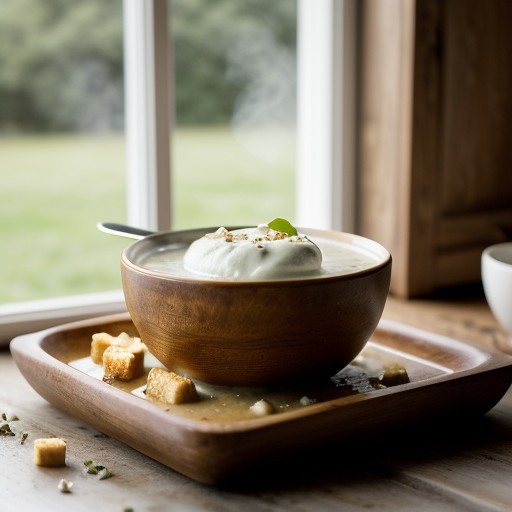 Sweet Garlic Soup With Fromage Blanc Croutons recipe image