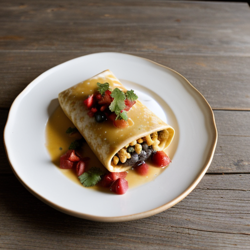 Sweet Hominy Chimichangas With Fruit Purees recipe image