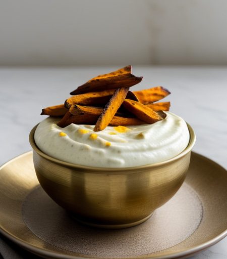 Sweet Potato Fries With Curried Mayonnaise Di recipe image