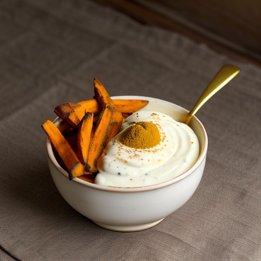 Sweet Potato Fries With Curried Mayonnaise Dip recipe image