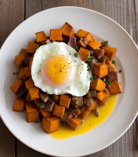 Sweet Potato and Ham Hash recipe image
