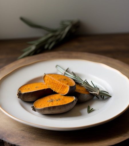 Sweet Potatoes Roasted W/ Rosemary & Garlic recipe image