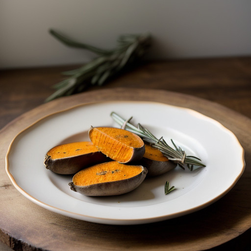 Sweet Potatoes Roasted W/ Rosemary & Garlic recipe image