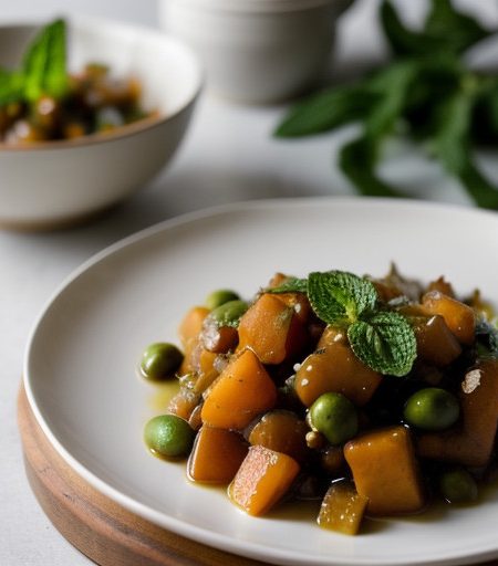 Sweet & Sour Red Squash With Mint recipe image