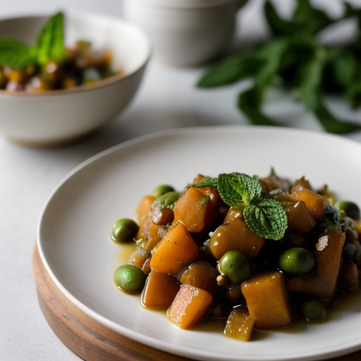 Sweet & Sour Red Squash With Mint recipe image