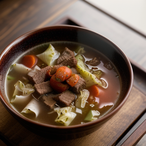 Sweet-and-Sour Beef Cabbage Soup recipe image
