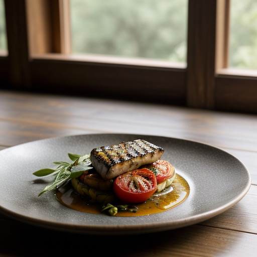 Swordfish With Charred Tomato Vinaigrette recipe image