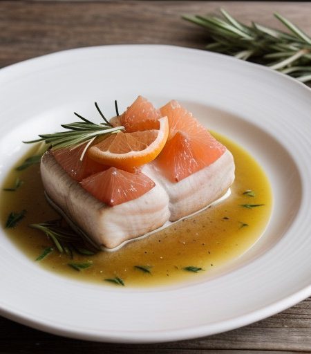 Swordfish With Grapefruit and Rosemary Butter recipe image