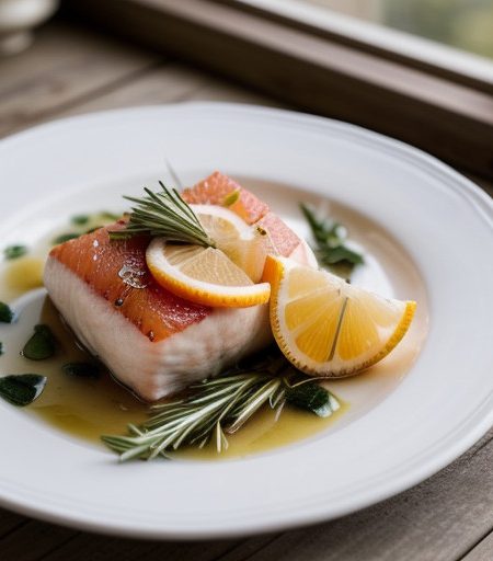 Swordfish With Grapefruit and Rosemary Butter recipe image