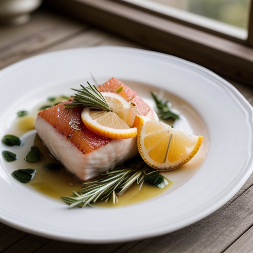 Swordfish With Grapefruit and Rosemary Butter recipe image