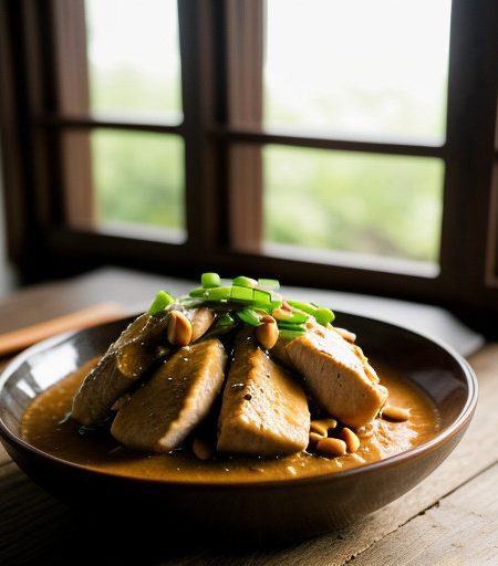 Szechwan White Cut Chicken With Spicy Peanut Sauce recipe image