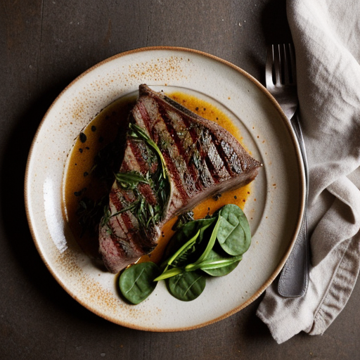 T-Bone Fiorentina With Sauteed Spinach and Da Vero Oil recipe image