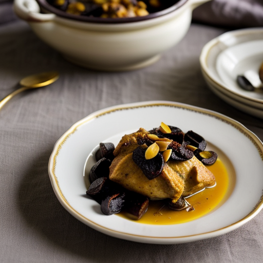 Tagine of Chicken With Prunes & Almonds recipe image