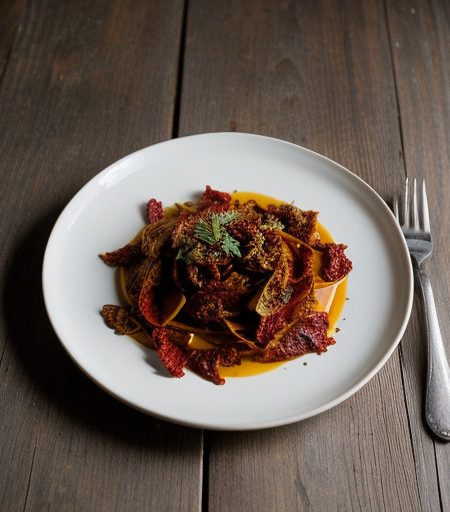 Tagliarini With Marinated Dried Tomatoes recipe image