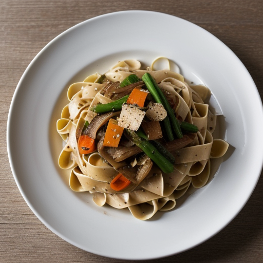Tagliatelle With Chinese Vegetables recipe image
