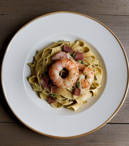Tagliatelle With Prawns & Beans recipe image