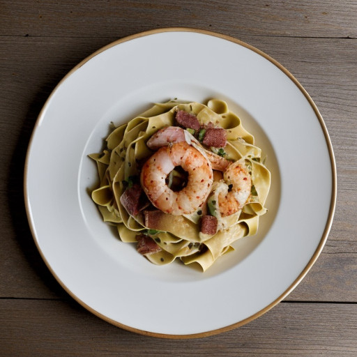 Tagliatelle With Prawns & Beans recipe image