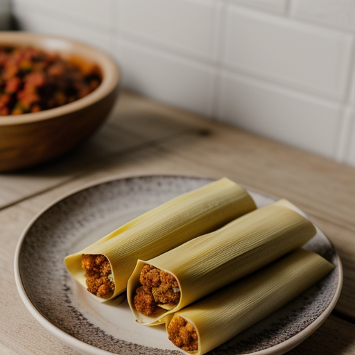 Tamales With Vegetarian Chorizo recipe image