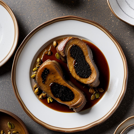 Tamarind-Glazed Pork Chops With Mole Cream recipe image